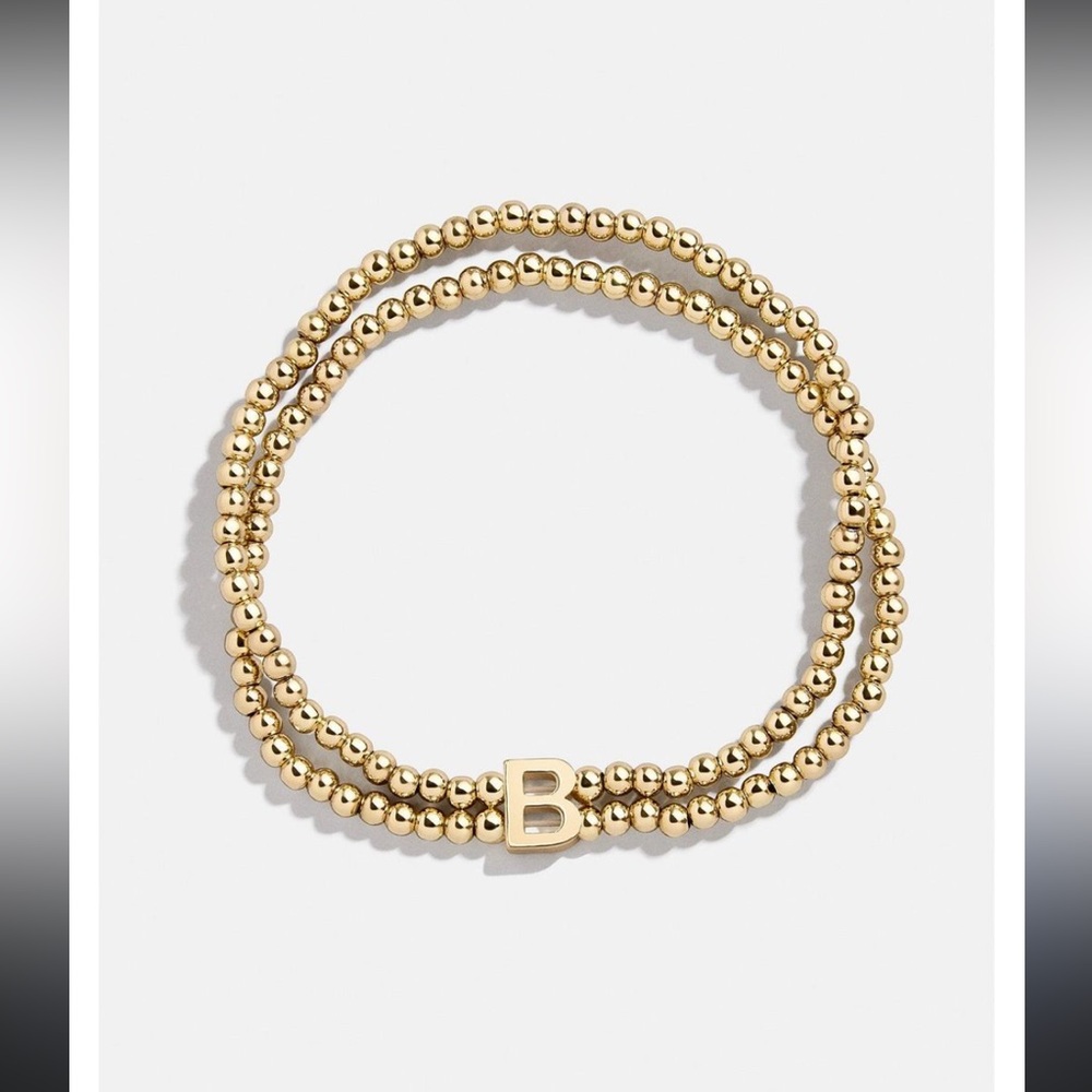 BaubleBar Pisa Bracelet in gold with Initial B